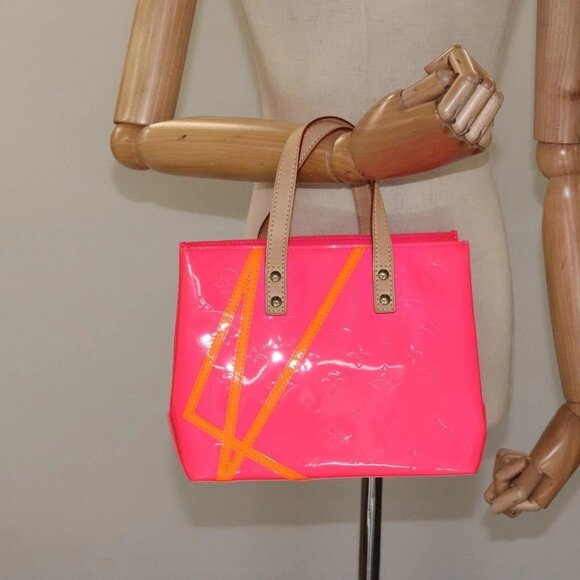 LOUIS VUITTON Monogram Vernis Fluo Reade PM Hand Bag Red M91903 Auth yk17584AV - Picture 3 of 16